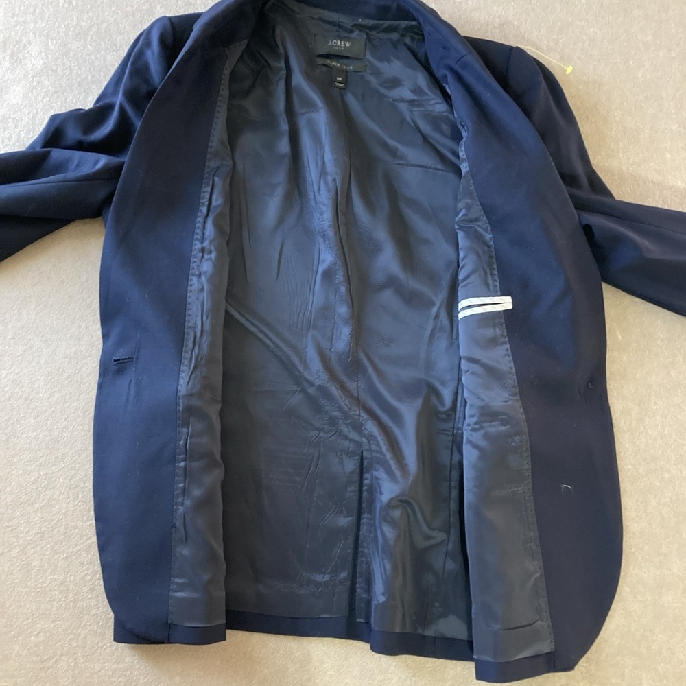 J. Crew 1035 Super 120's Blazer Sz 10 Tall Navy Wool Schoolboy Jacket Academia - Picture 10 of 11